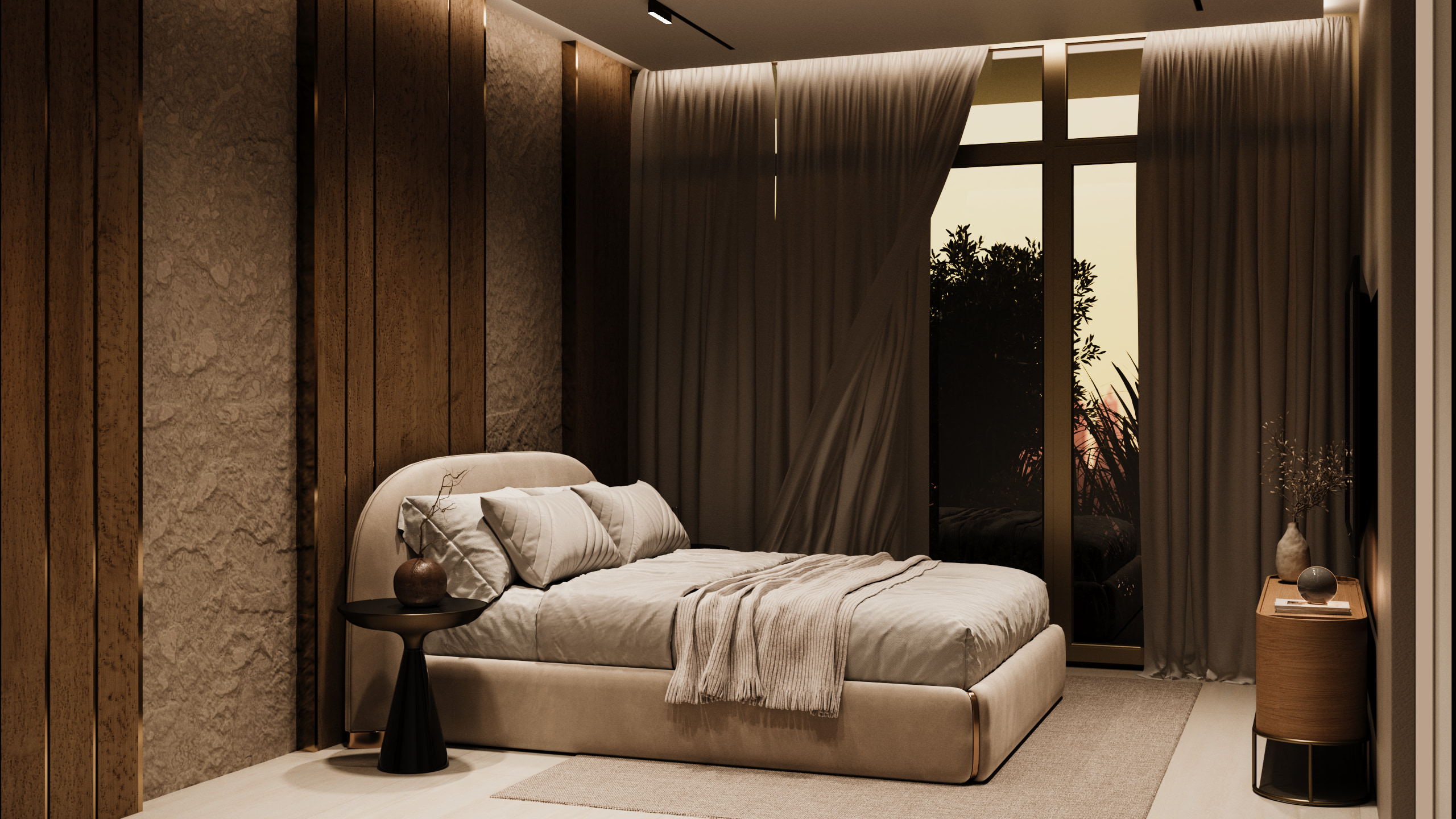 Ocean House — спальня, вечер